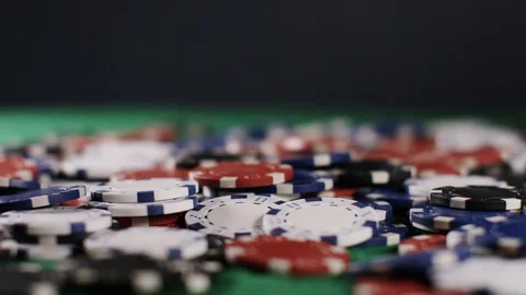 4K Hands of a poker player going all in, in slow motion Stock Footage 71118837