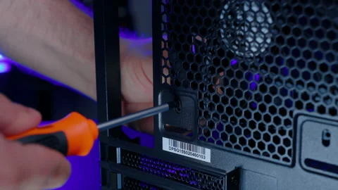 4K Hands Removing A Fan from A PC Case Stock Footage 161263098
