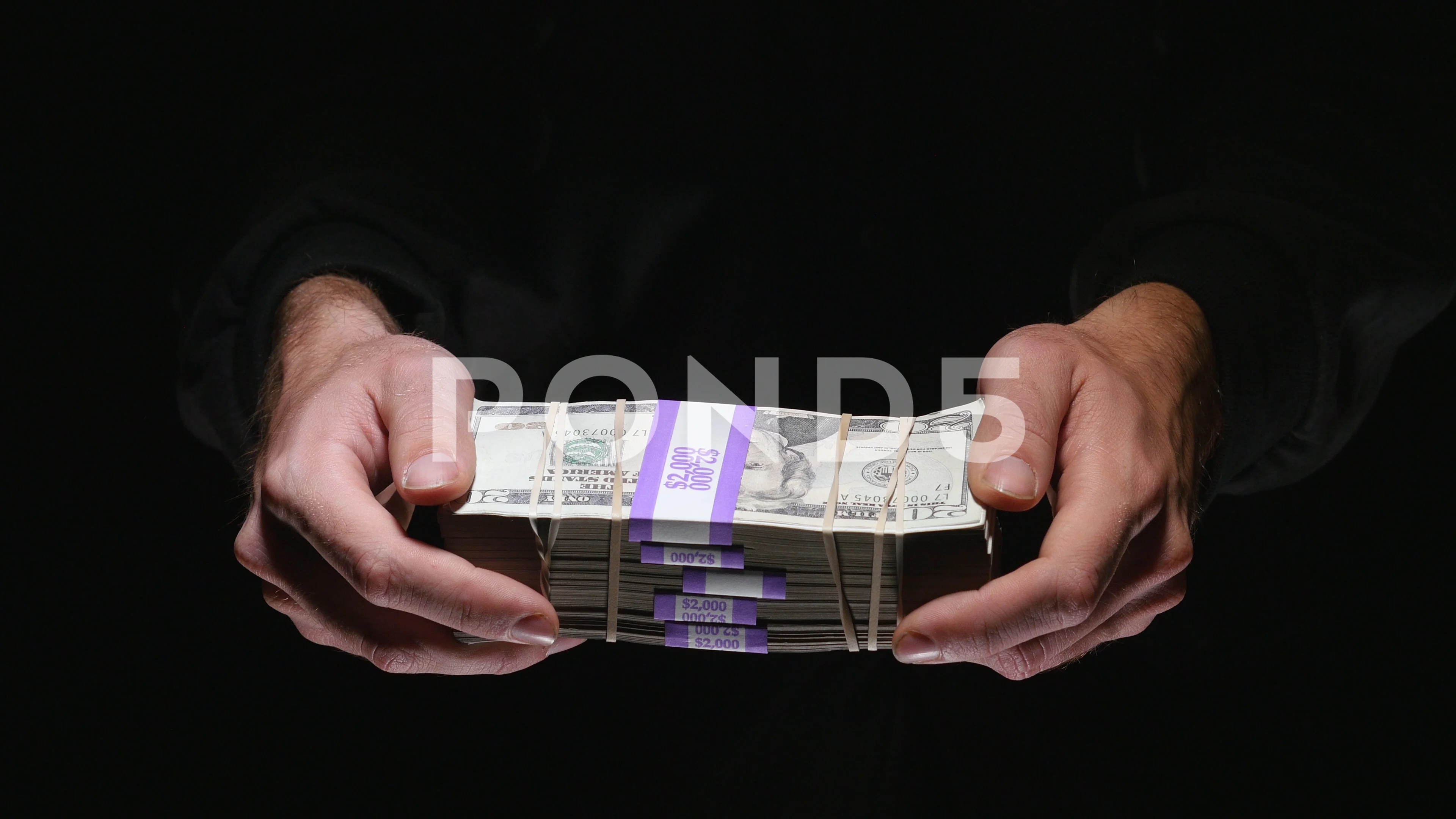 4K Hands Showing Huge Cash Money Stack -... | Stock Video | Pond5