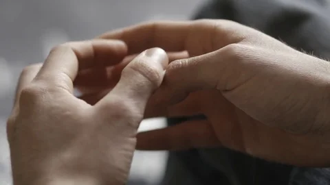 4K Hands Tremor Problems Closeup Stock Footage