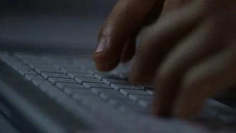 4K Hands typing on a keyboard at night Stock-Footage 71226488