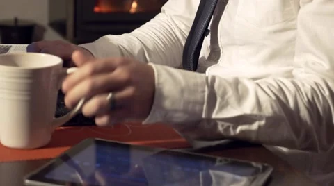 4k Hands Working From Home 库存影片 40321333