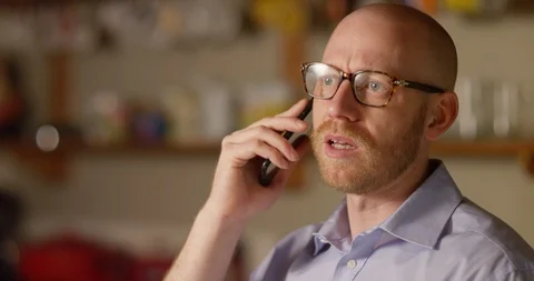 4k handsome young businessman using the phone  Stock Footage 128406798