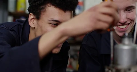 4K Happy college students in engineering class working on a project together. Stock Footage 112271261
