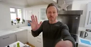 4K Happy Confident Man Filming Himself Cooking For Modern Internet Vlog Stock Footage