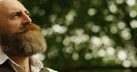 4k, Happy content businessman in suit enjoying nature and freedom Stock Footage
