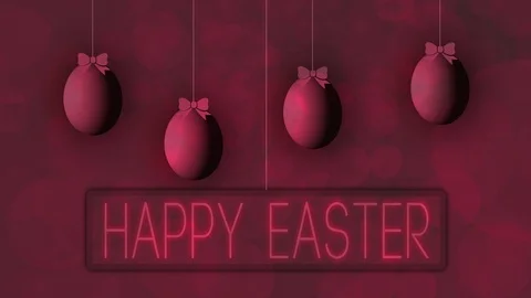 4K Happy Easter Animation - Bokeh Background Stock Footage 111352301