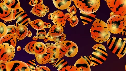 4K Happy Halloween Loop Balloons Video stock 218640046