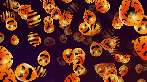 4K Happy Halloween Loop Balloons Video stock 218640052