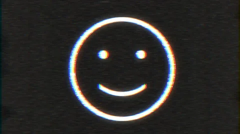 4k - Happy smiley with VHS effect with distortion Stock Footage 63174864