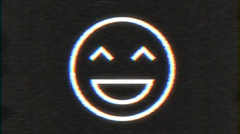 4k - Happy smiley with VHS effect with distortion Stock Footage 63175279