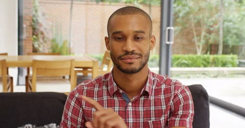 4k, Happy young man having a video chat Stock Footage 68566045