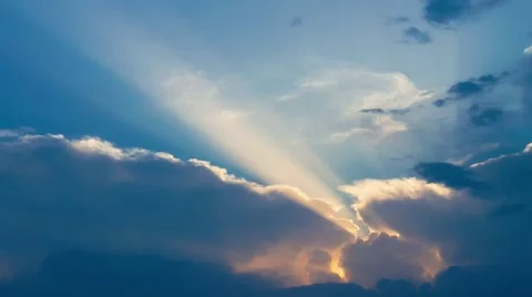 4K Hard Sunlight behind Clouds Motion Background Stock Footage 50235407