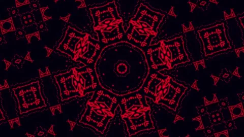 4K HD Abstract Red and Black Kaleidoscope Looping Video Background Stock Footage 253490489