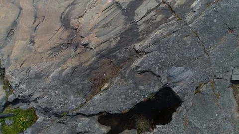 4K HD Aerial view camera rising up from green forest island Video stock 78610224