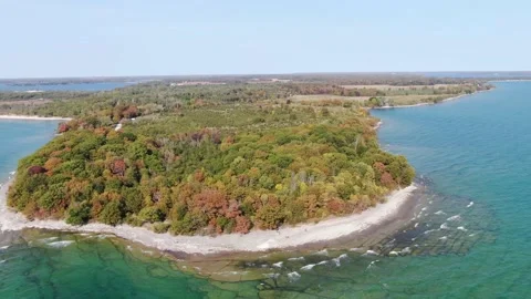 4K- HD Drone Flight Orbiting in Sandbanks Stock-Footage 142026472