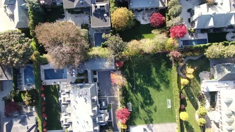 4K- HD Drone Flight Over Houses in Forest Hill Toronto Ontario Stock-Footage 142026376