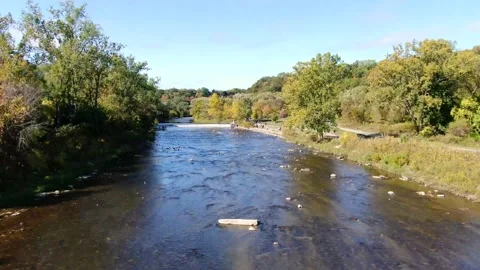 4K- HD Drone Flight Over Humber River in Toronto, Ontario Video stock 142026934