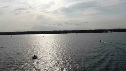 4K- HD Drone Flight Over Lake in north Ontario Video stock 142027051
