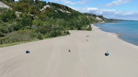 4K- HD Drone Flight Over Beach in Toronto, Ontario Stock-Footage 142027124