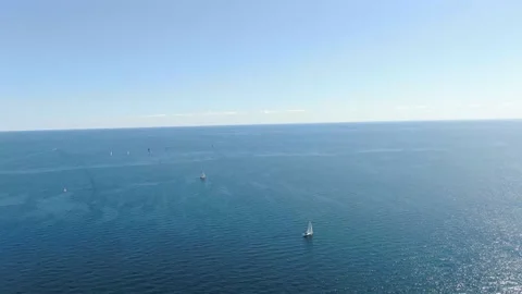 4K- HD Drone Flight Over Lake in Toronto, Ontario Video stock 142027135