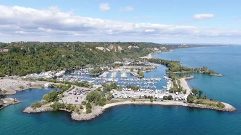 4K- HD Drone Flight Over Marina in Toronto, Ontario Stock-Footage 142027143
