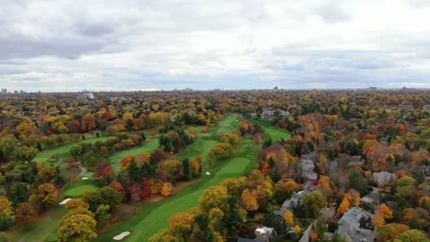 4K- HD Drone Flight Rotating Over Beautiful Fall Trees Video stock 142026058