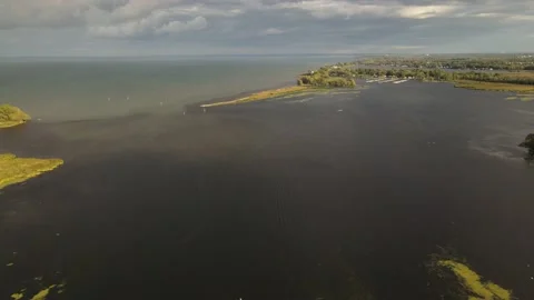 4K- Hd Drone Flight Towards Lake In North Ontario Stock Footage 162092227