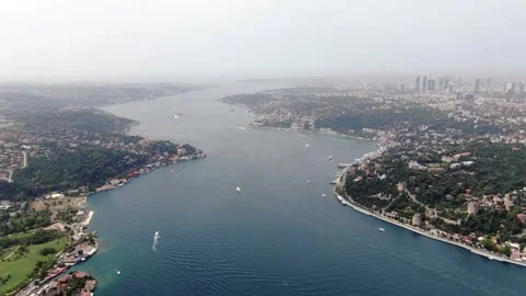 4K- HD DRONE OVER VIEW OF ISTANBUL BOSPHORUS Stock Footage 247922965