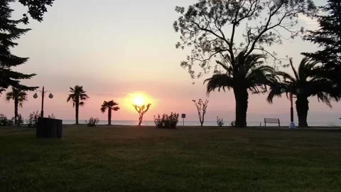 4K- HD DRONE VIEW - LAKE WITH  AMAZING SUNSET 5 Stock Footage 247923096