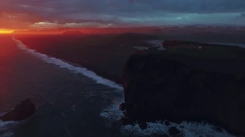 4K HD. Lighthouse on the precipice Stock Footage 76079905