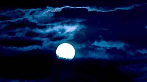 4K &amp; HD resolutions: MOON &amp; CLOUDS - MADE OF RAW OUTPUT Stock Footage 22674464