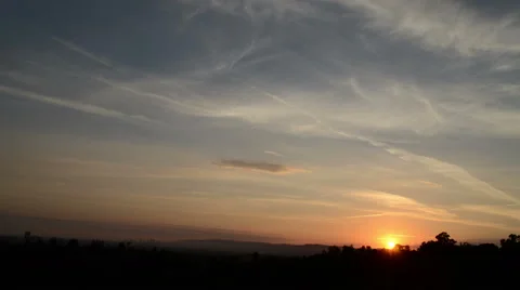 4K HD Sunset Over Valley Timelapse Stock Footage 45566377