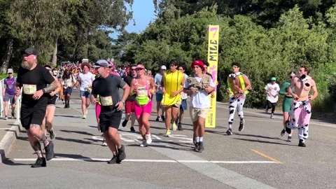 4K HD video Bay to Breakers in San Francisco, CA Stock Footage 322073532