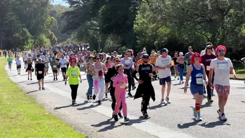 4K HD video Bay to Breakers in San Francisco, CA Stock Footage 322073542