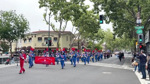4K HD video Cherry Parade in San Leandro, CA Stock Footage 322073539
