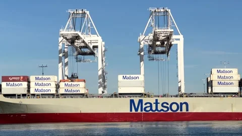 4K HD video of Shipping Containers being unloaded at the Port of Oakland Stock Footage 322073714