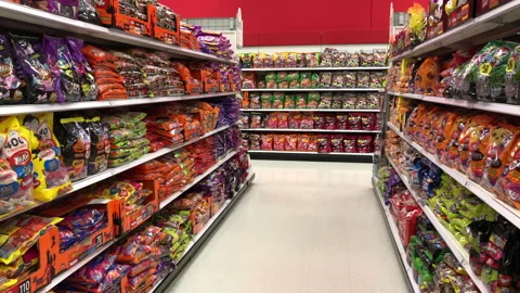 Halloween Candy In Grocery Store - Candy, Stock Video