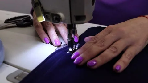 4K HD video of working on a sewing machine, the movement of a needle and thread Stock Footage 161260416