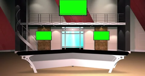 4K HD Virtual TV Studio Set Stock Footage 45838786