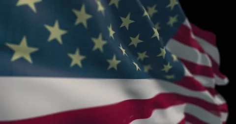 4K / HD Wavy Hyper Detailed US United States of America Flag Loop Stock Footage 138397890