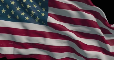 4K / HD Wavy Hyper Detailed US United States of America Flag Loop Stock Footage 138397892