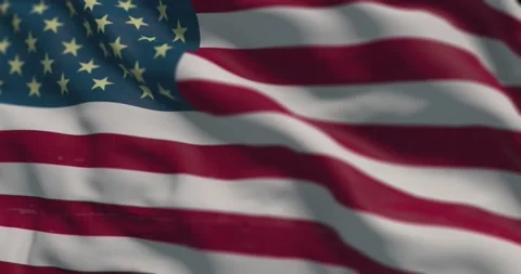 4K / HD Wavy Hyper Detailed US United States of America Flag Loop Stock Footage 138397896