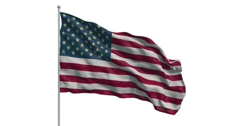 4K / HD Wavy Hyper Detailed US United States of America Flag Loop Stock Footage 138399640