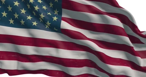 4K / HD Wavy Hyper Detailed US United States of America Flag Loop Stock Footage 138399641
