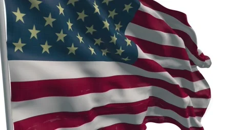 4K / HD Wavy Hyper Detailed US United States of America Flag Loop Stock Footage 138399642