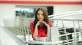 4K & HD; Young woman has coffee break at the trade center, BACKSTAGE SCENE HD Footage