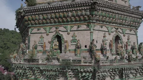 4K HDR Drone: Cinematic View of Feihong Pagoda - 10-bit D-Log Vídeos de archivo 329185412