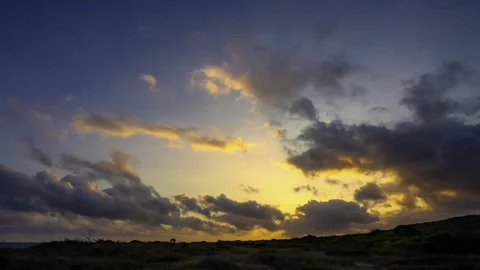 4K HDR time-lapse: Dawn with moving clouds in the Caribbean sky Stock Footage 264103222