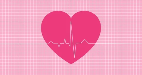 4K Heart on EKG Animation |Loopable Stock-Footage 111710261